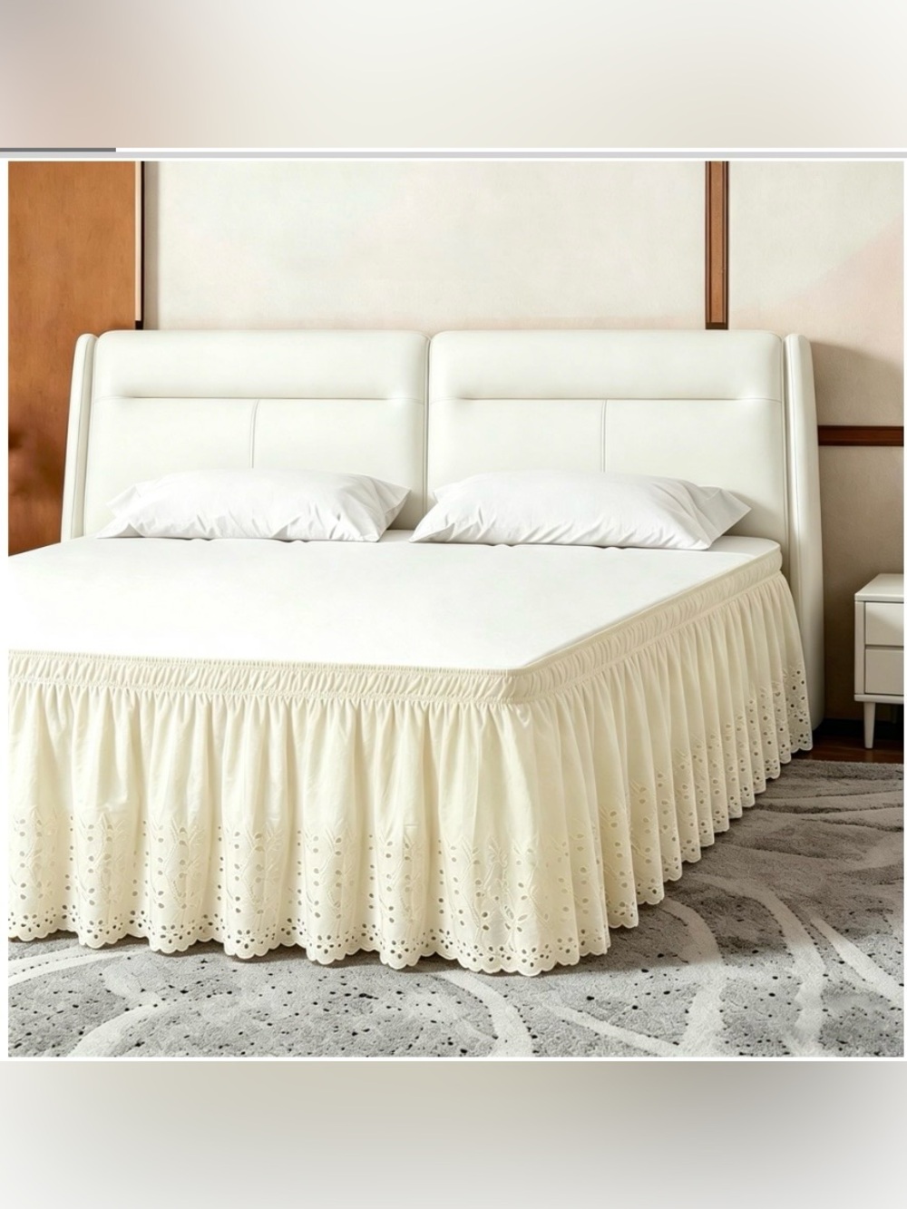 FULL Bed Skirt Eyelet Dust Ruffle with 18” Drop 100% Microfiber - LIGHT YELLOW